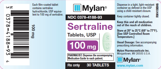 Sertraline Hydrochloride Tablets 100 mg Bottles