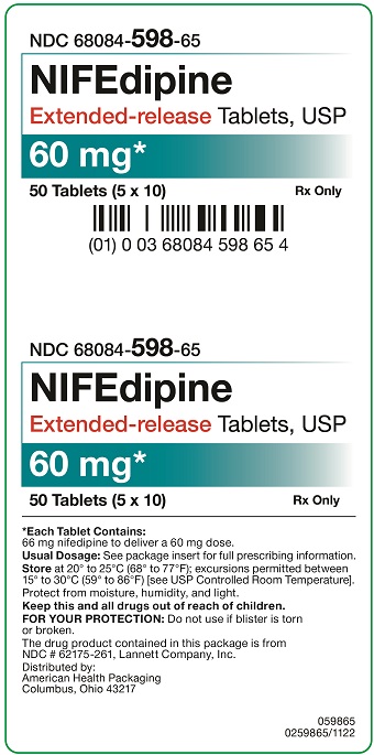 60 mg NIFEdipine Extended-release Tablets Carton-50 UD