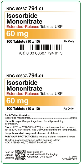 60 mg Isosorbide Mononitrate ER Tablets Carton