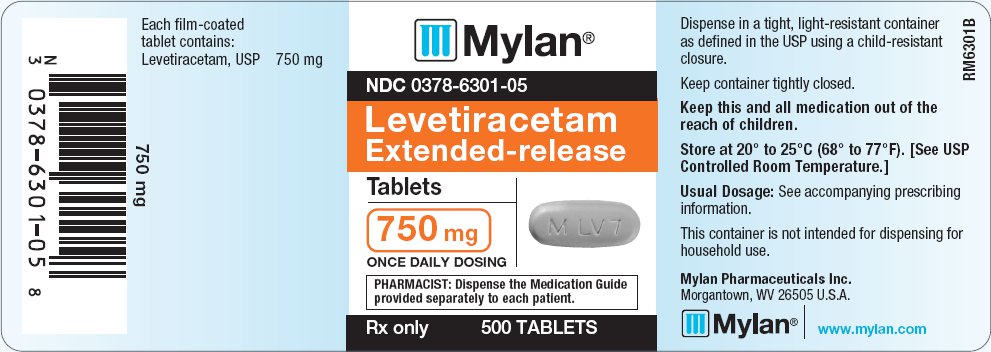 Levetiracetam Extended-release Tablets 750 mg Bottle Label
