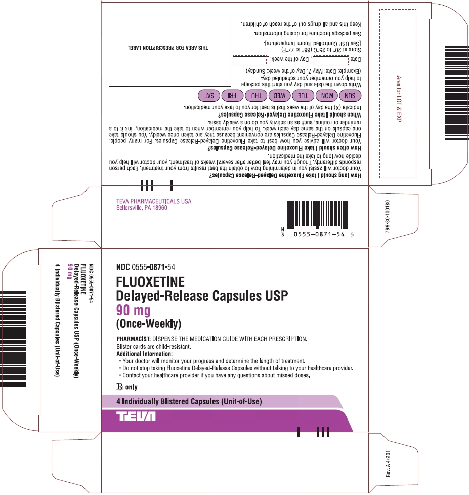 Fluoxetine Delayed-Release Capsules USP 90mg 4s Carton