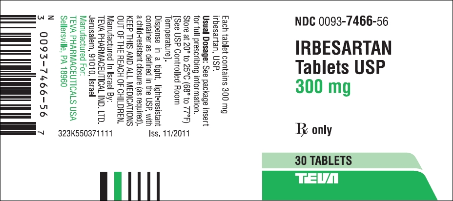 Irbesartan Tablets USP 300 mg 30s Label