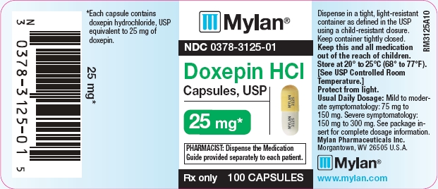 Doxepin Hydochloride Capsules 25 mg Bottles