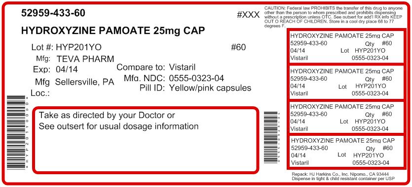 HydrOXYzine PAMOATE Capsules USP 25 mg 100s Label