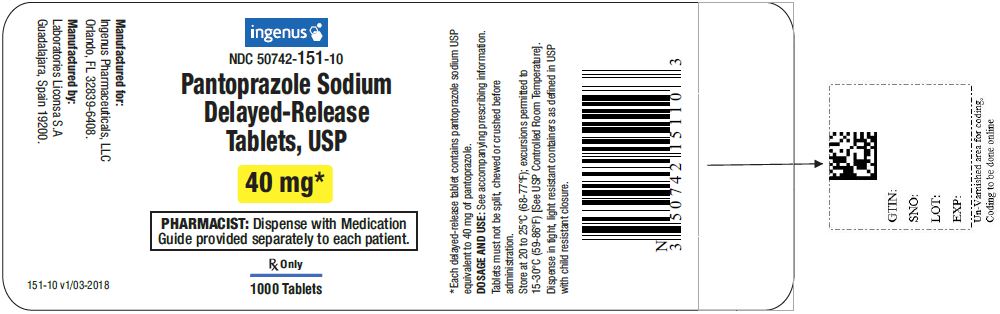 Pantoprazole sodium delayed-release tablets USP, 40 mg - 1000 pack
