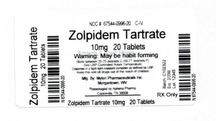Zolpidem Tartrate Tablets, USP CIV 10 mg Bottle Label
