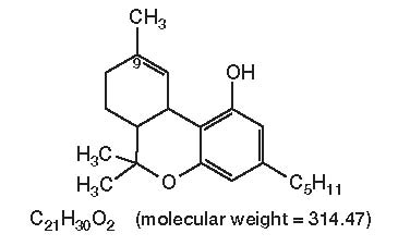 Dronabinol structural formula
