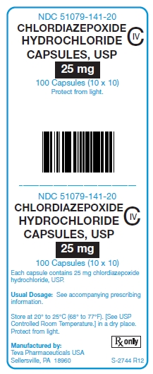Chlordiazepoxide HCl 25 mg Capsules C-IV