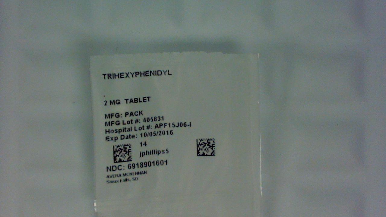 Trihexyphenidyl 2 mg tablet label