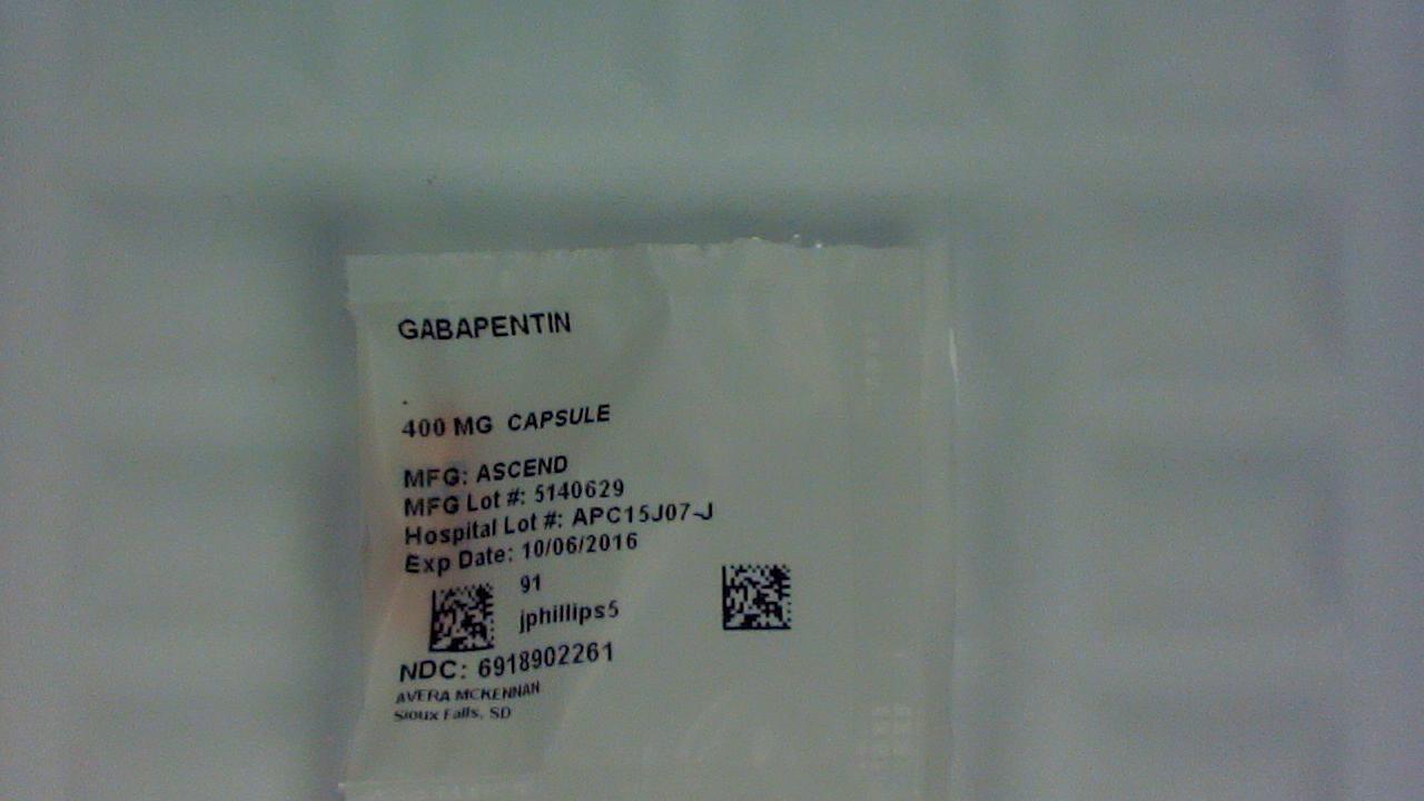 Gabapentin 400 mg capsule label