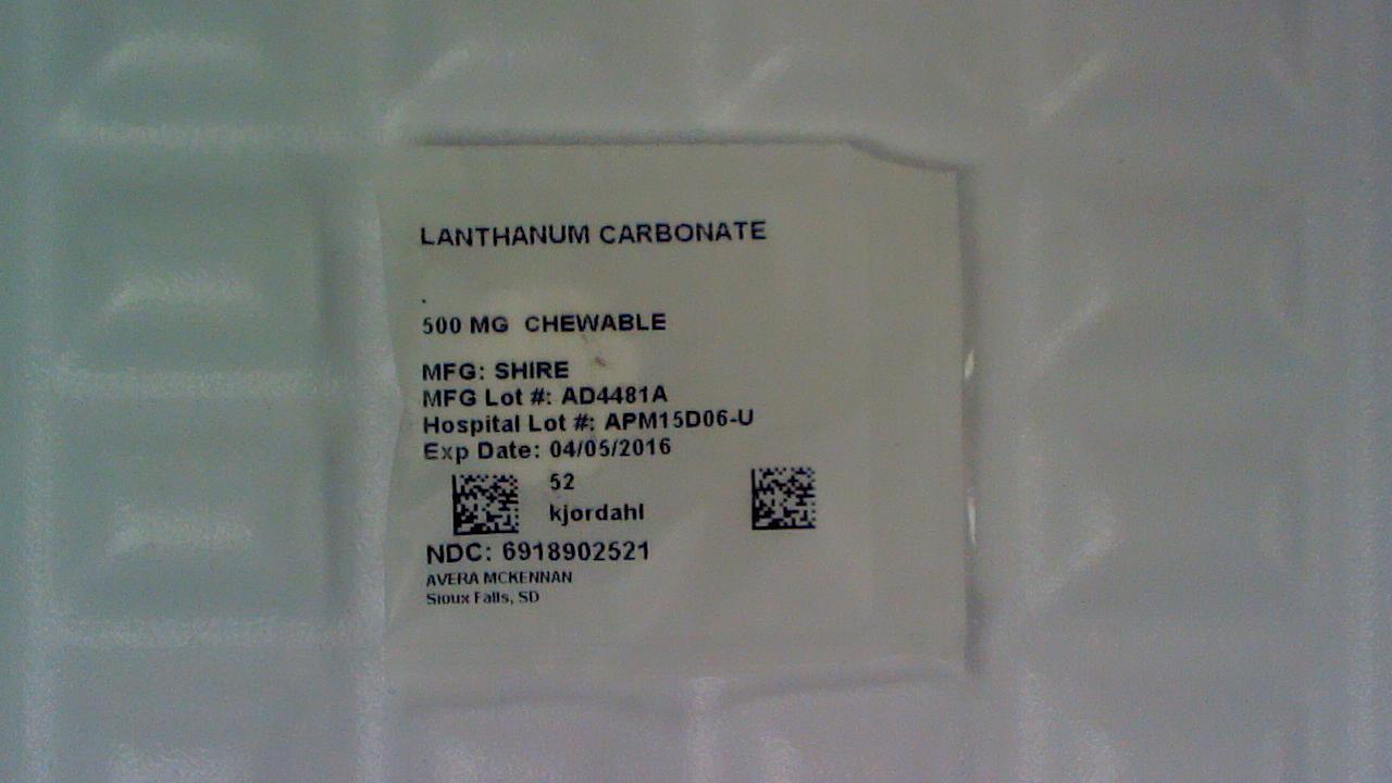 Lanthanum Carbonate 500 mg chewable tablet