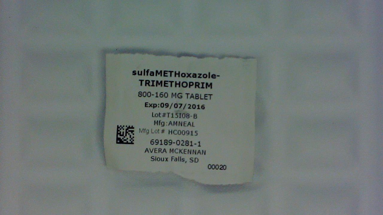 Sulfamethoxazole/Trimethoprim 800/160 mg tablet label