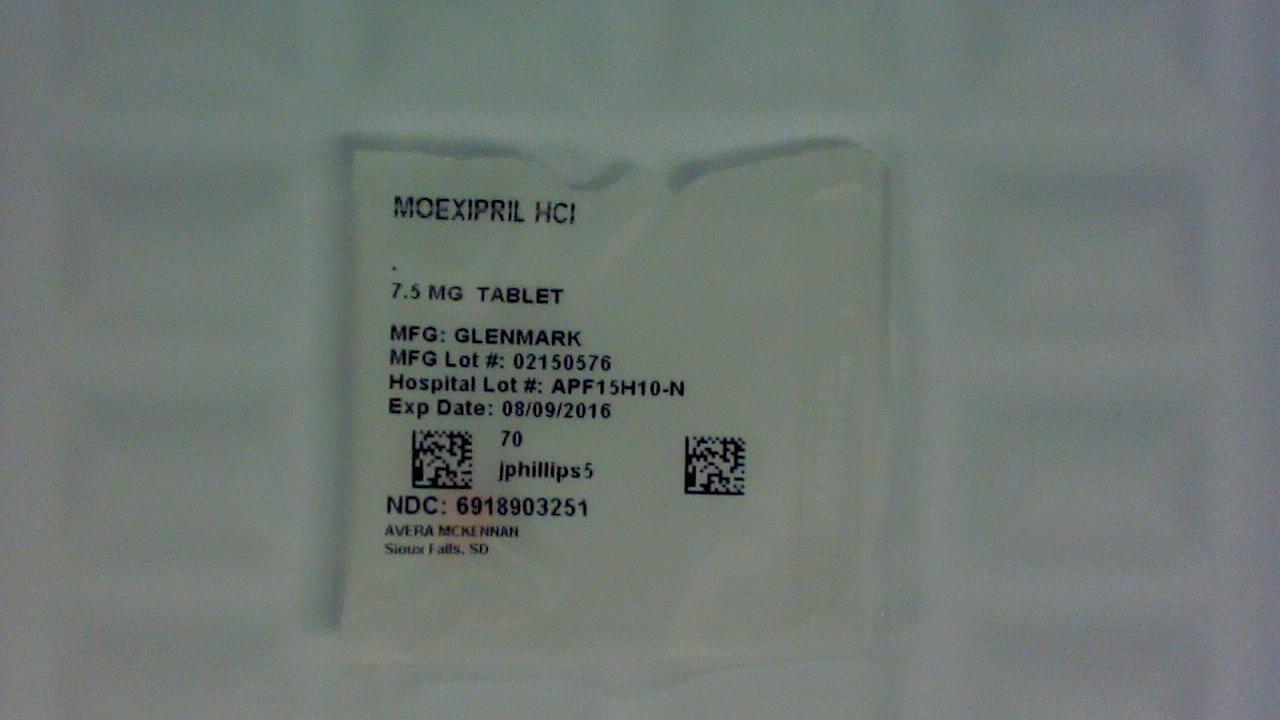 Moexipril Hydrochloride 7.5 mg tablet label