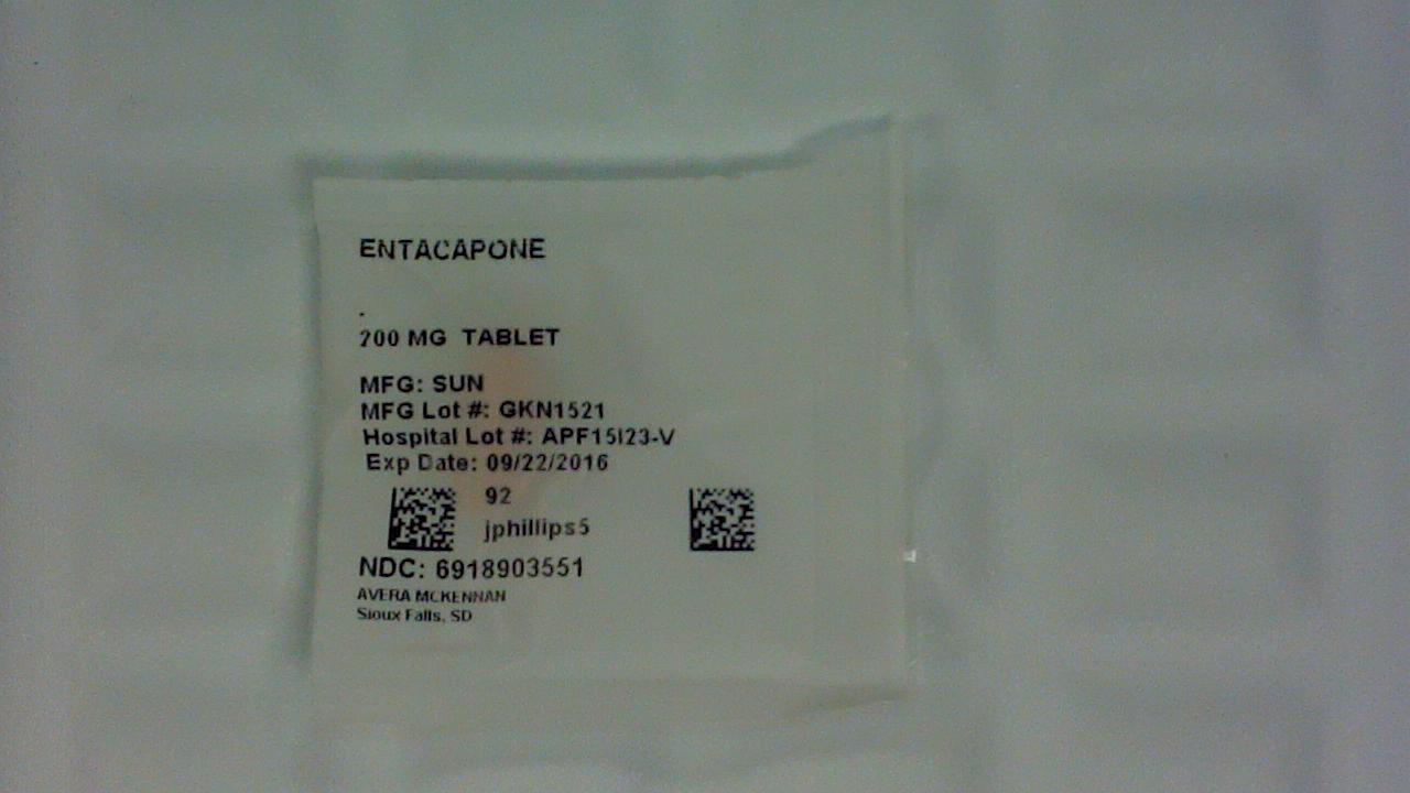 Entacapone 200mg tablet label
