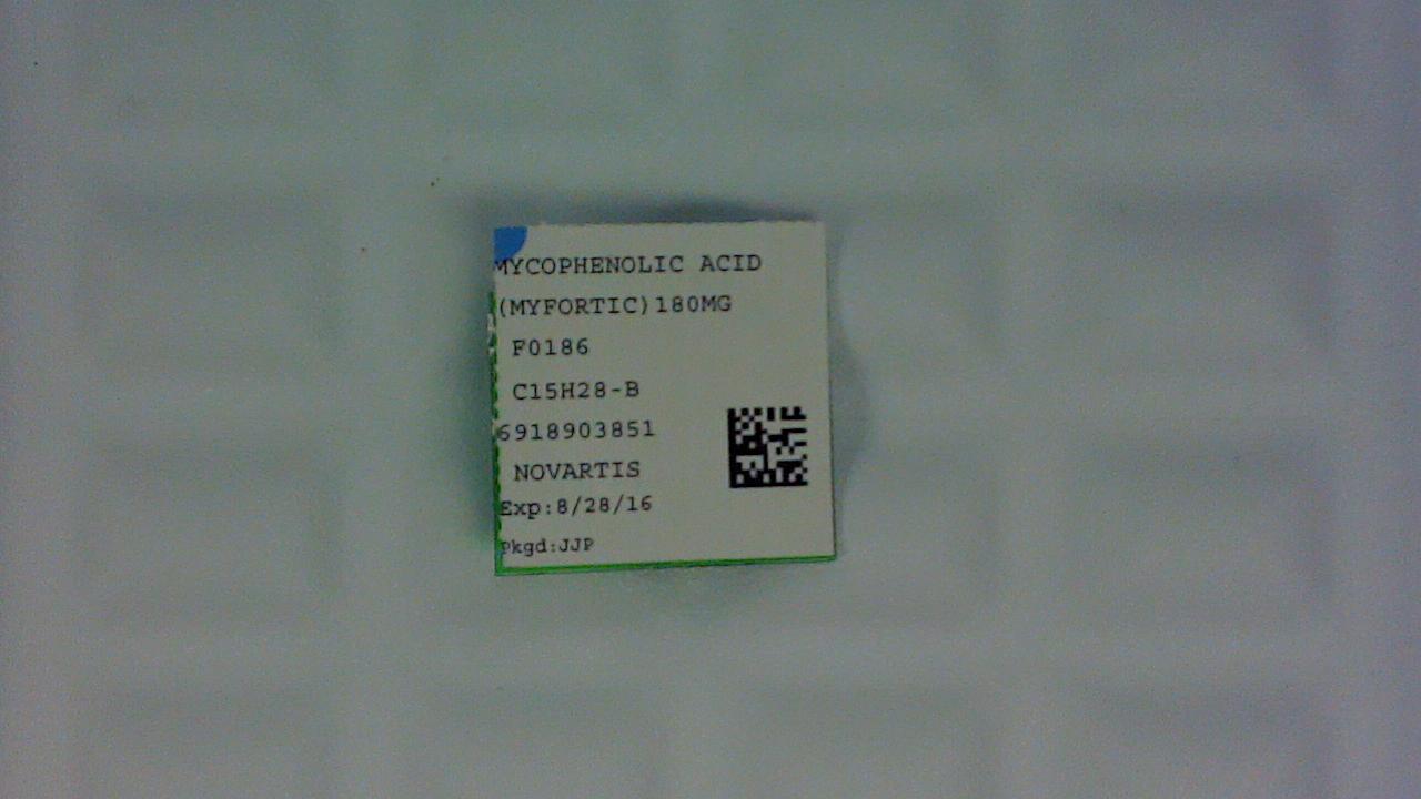 Mycophenolic Acid 180mg tablet label