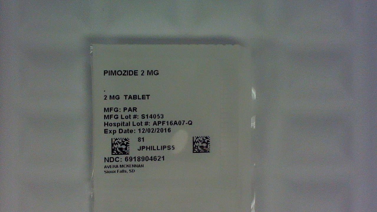 Pimozide 2 mg tablet