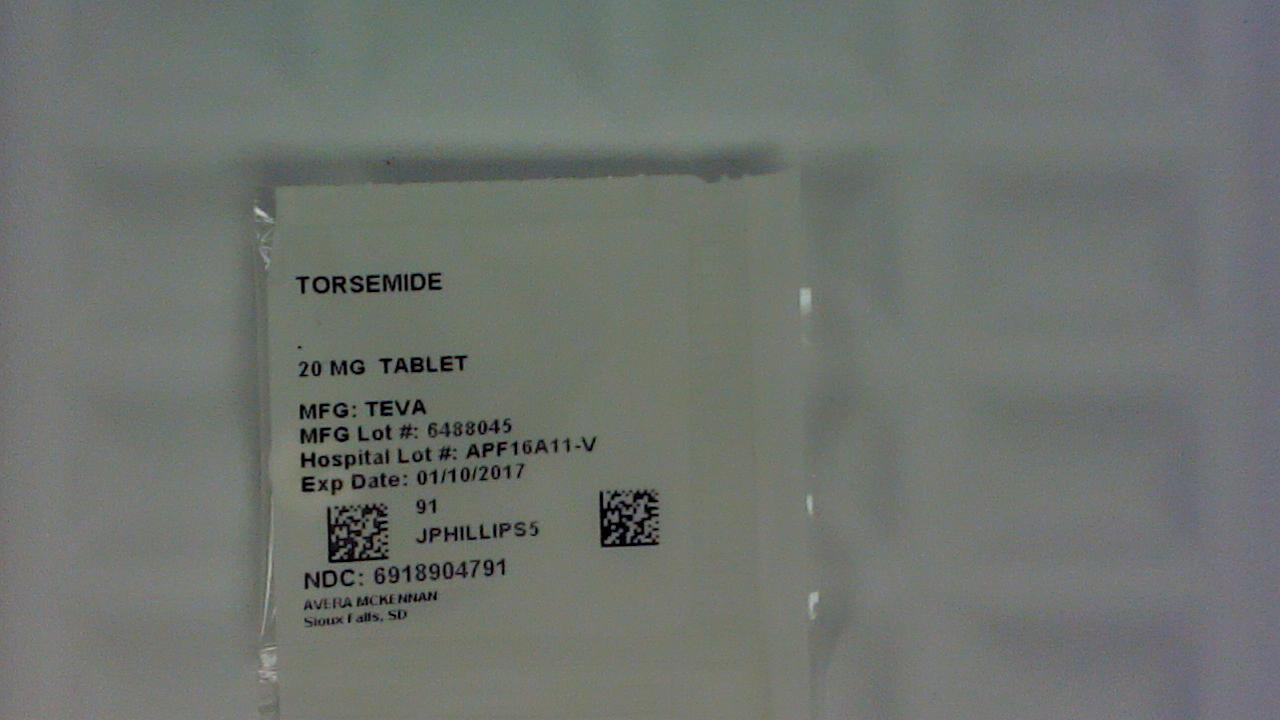 Torsemide 20 mg tablet