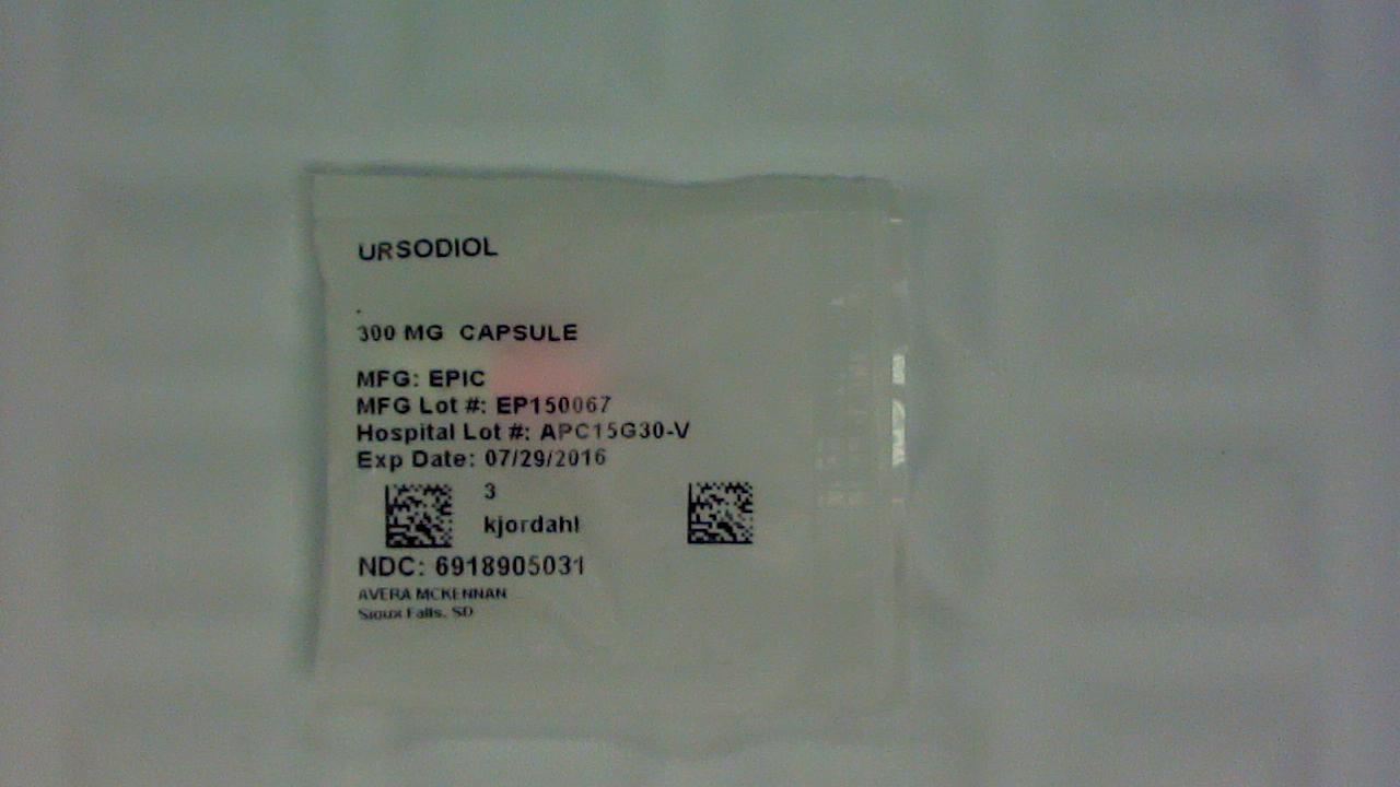 Ursodiol 300 mg capsule label