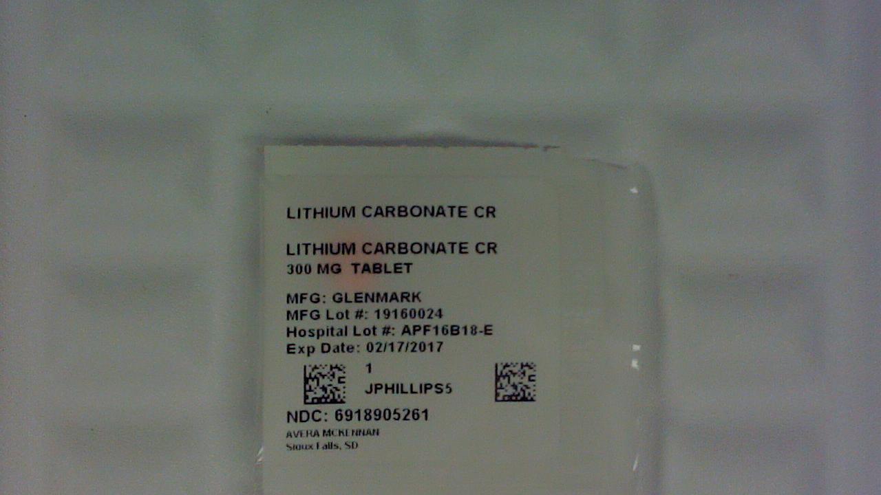 Lithium Carbonate CR 300 mg tablet