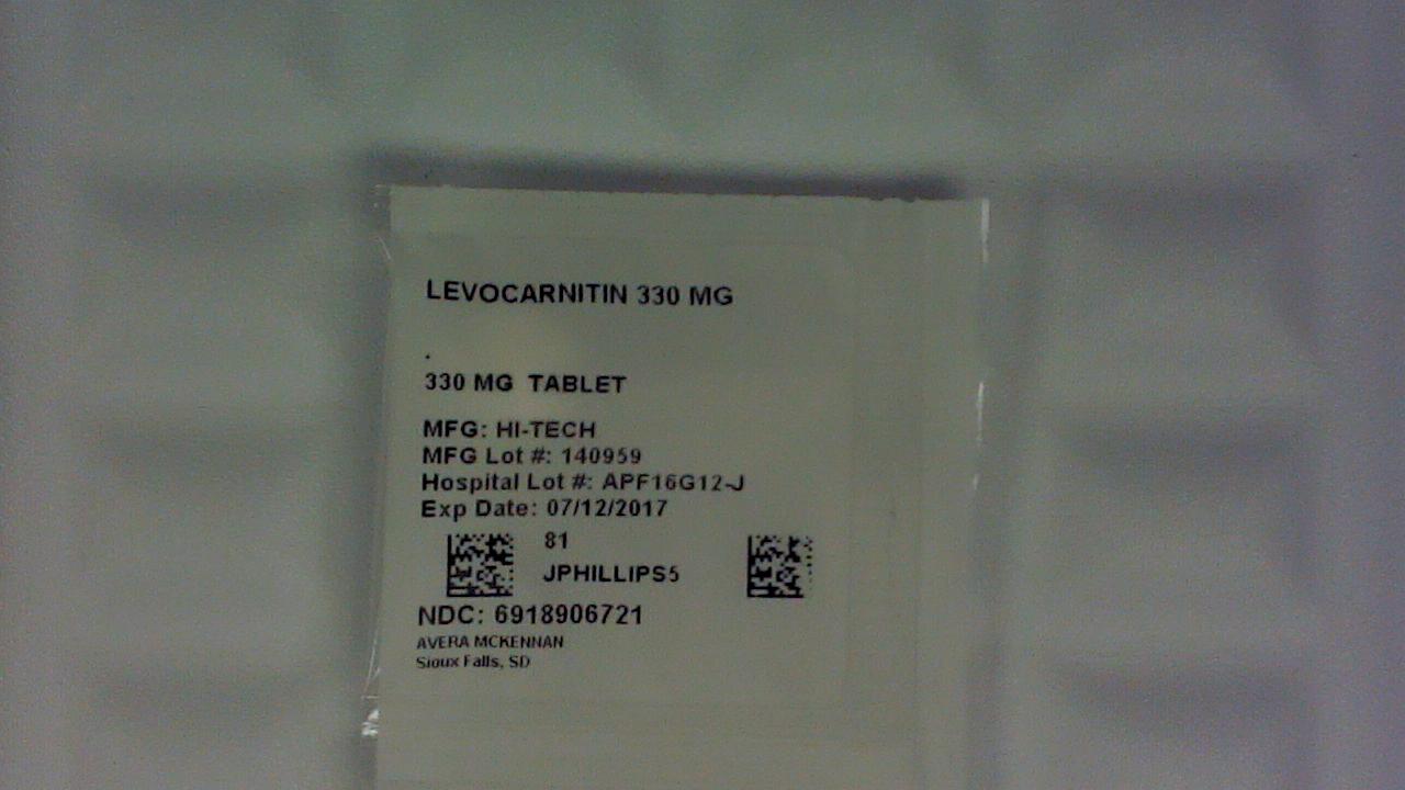 Levocarnitine 330 mg tablet