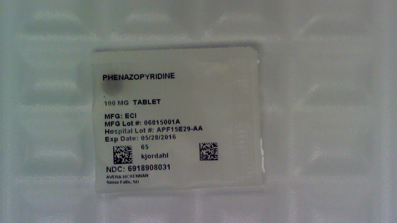 Phenazopyridine 100 mg tablet