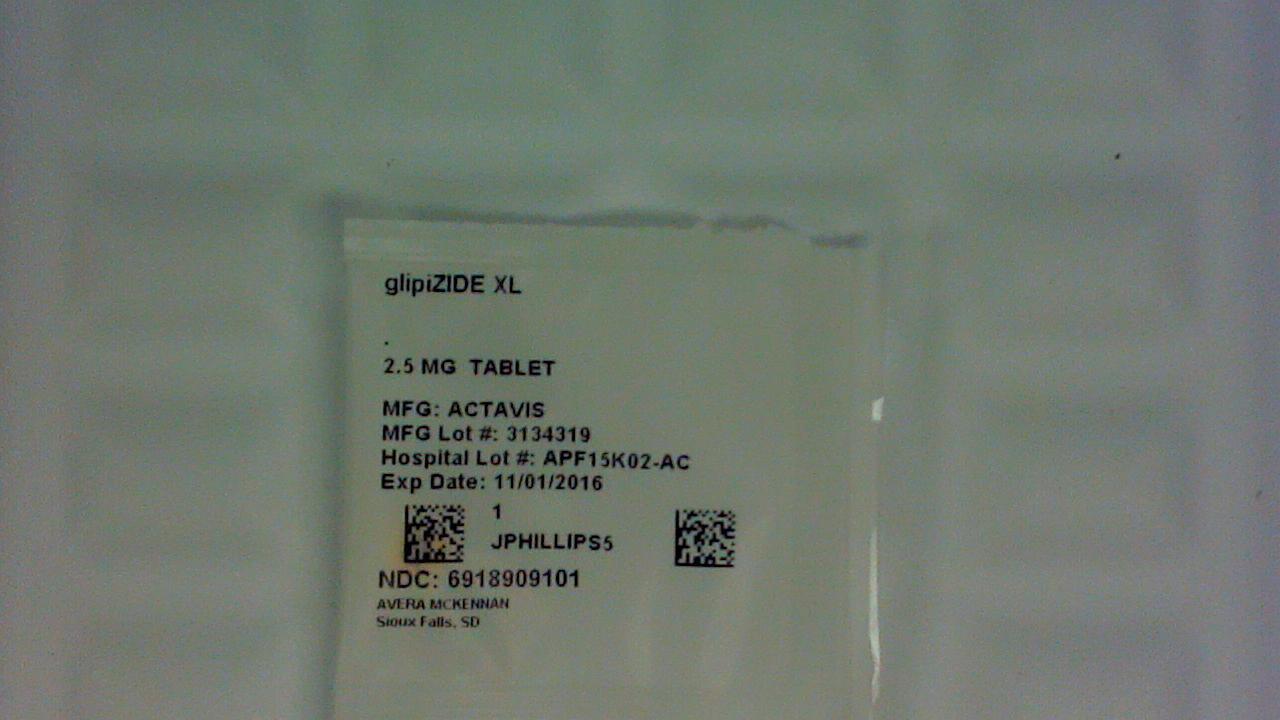 Glipizide XL 2.5 mg tablet label