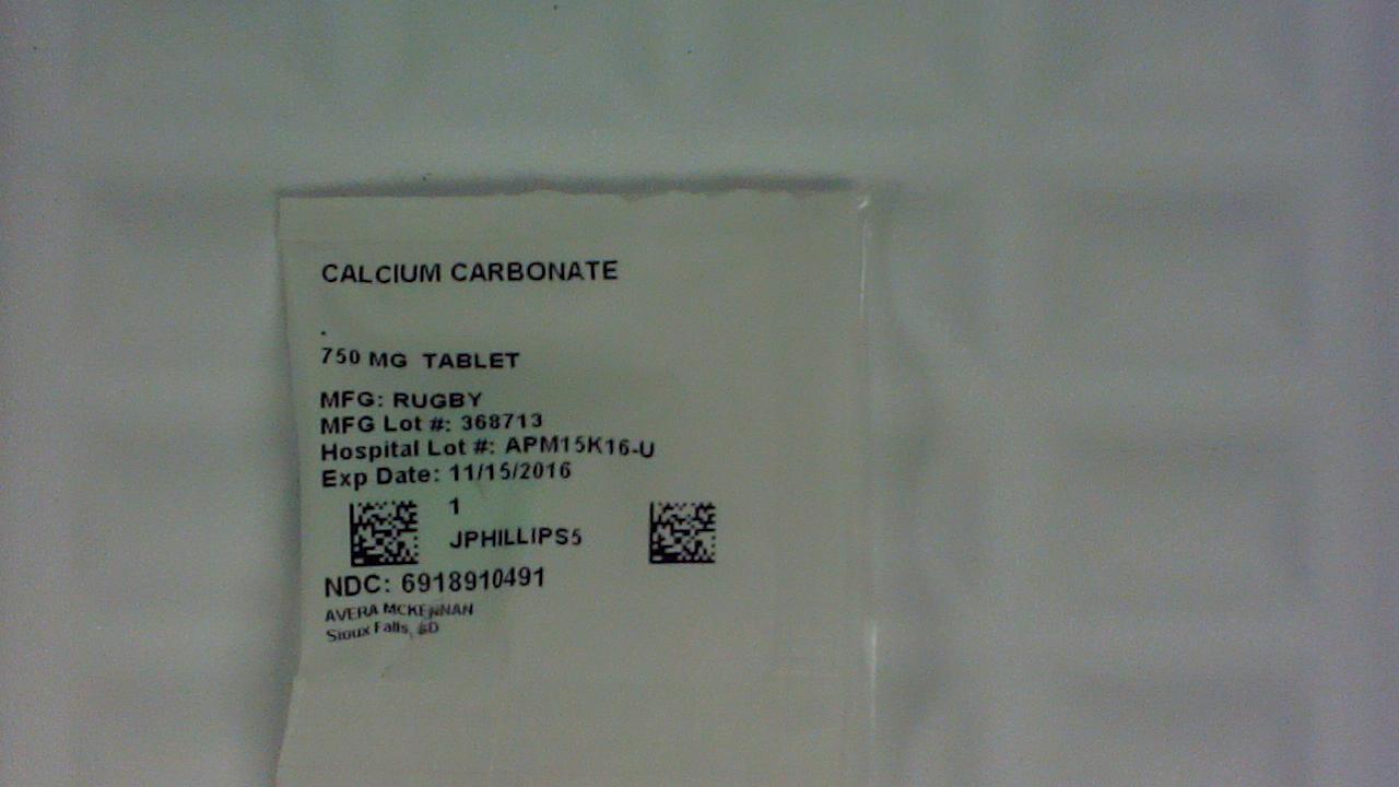 Calcium Carbonate 750 mg chewable tablet label