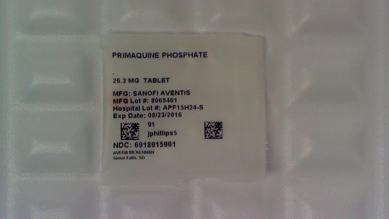 Primaquine Phosphate 26.3 mg tablet