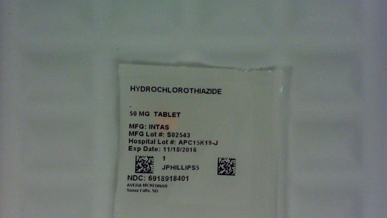 Hydrochlorothiazide 50 mg tablet label