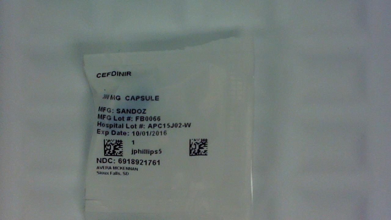 Cefdinir 300 mg capsule label
