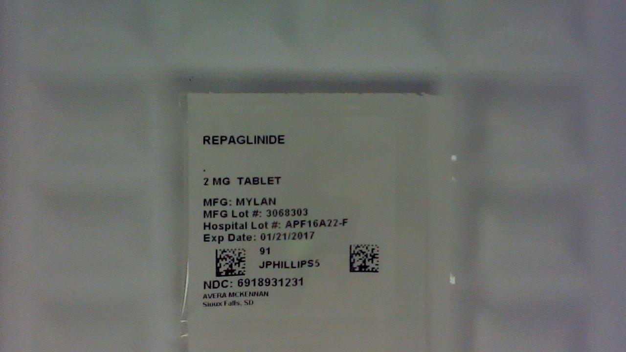 Repaglinide 2 mg tablet