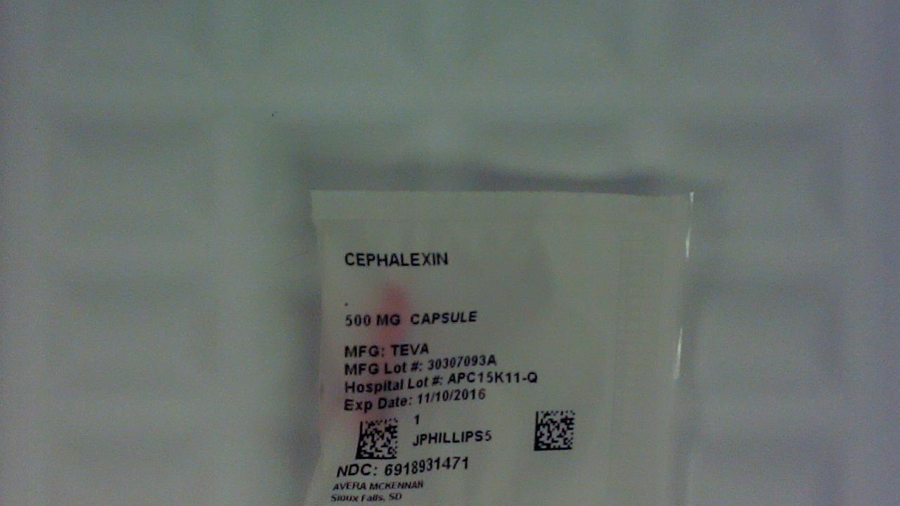 Cephalexin 500 mg capsule label