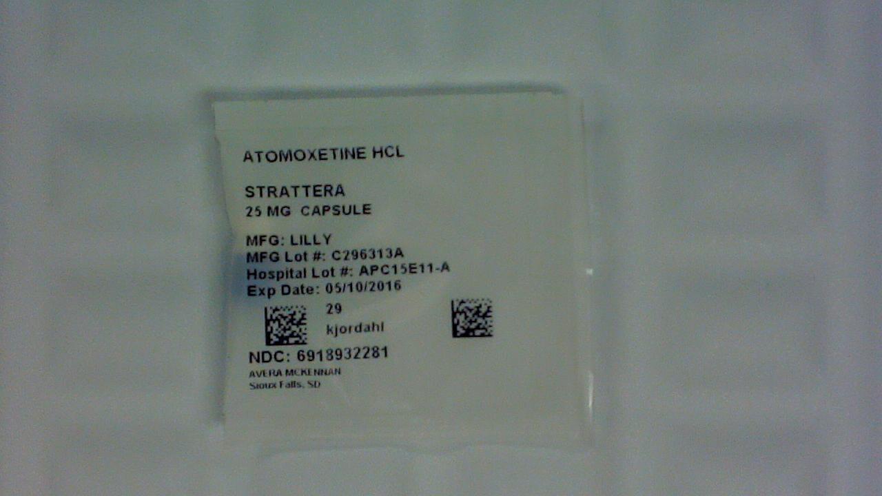 Atomoxetine 25 mg capsule label