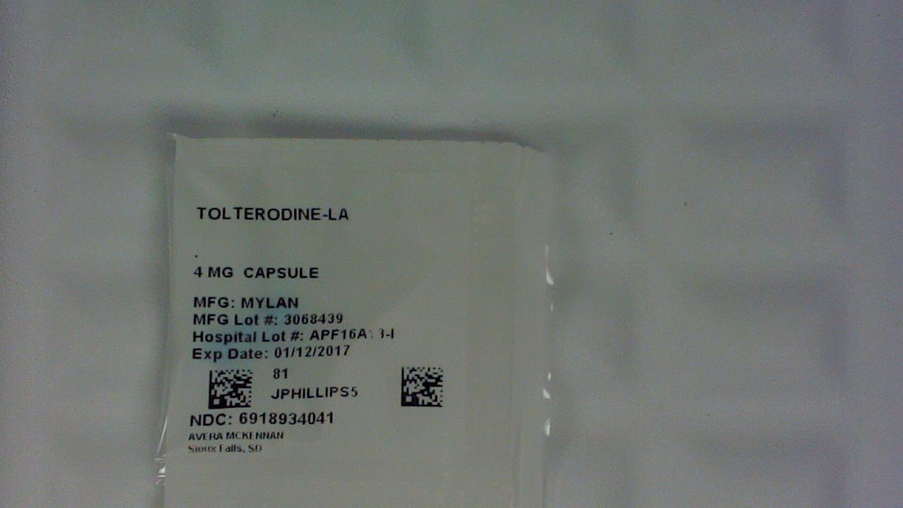 Tolterodine Tartrate ER 4 mg capsule