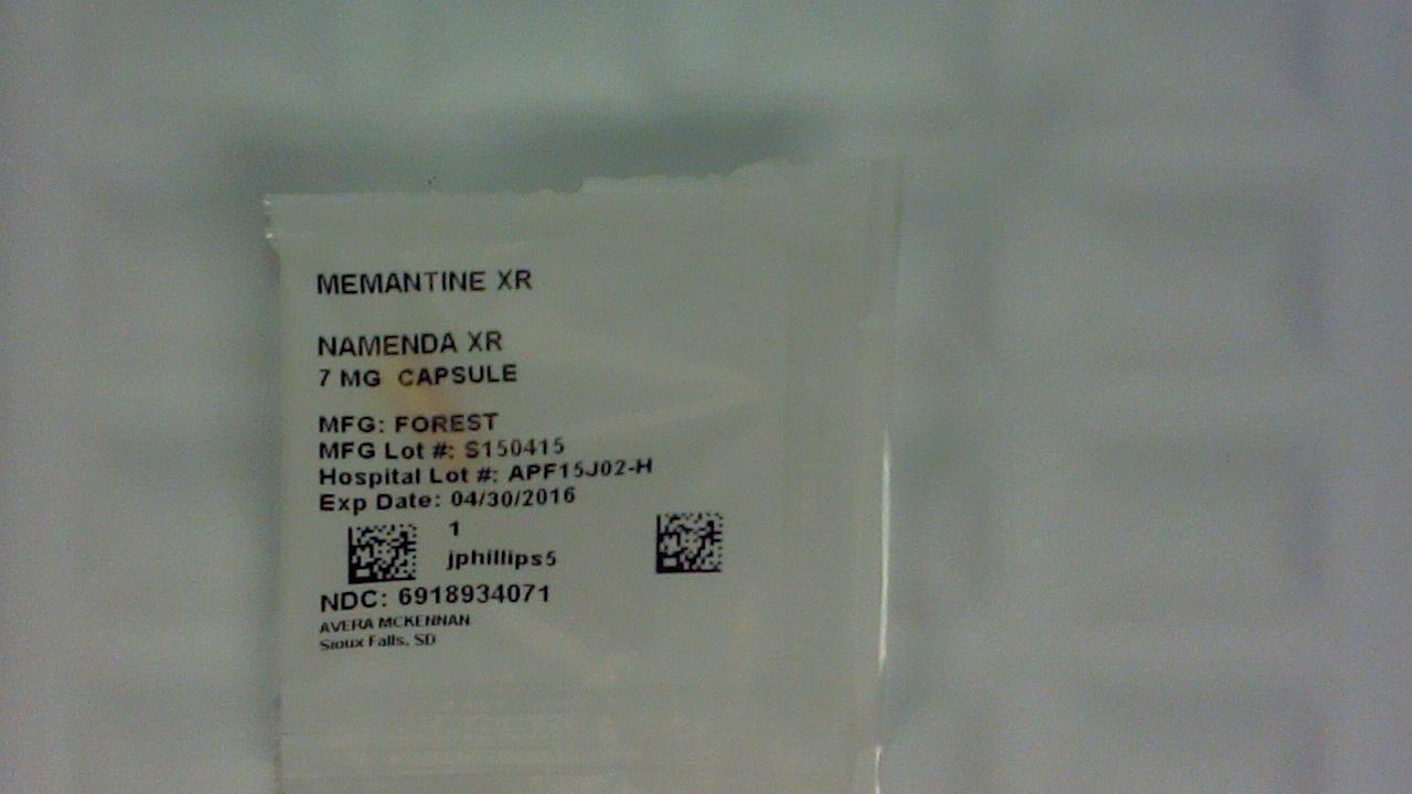 Memantine XR 7 mg capsule label