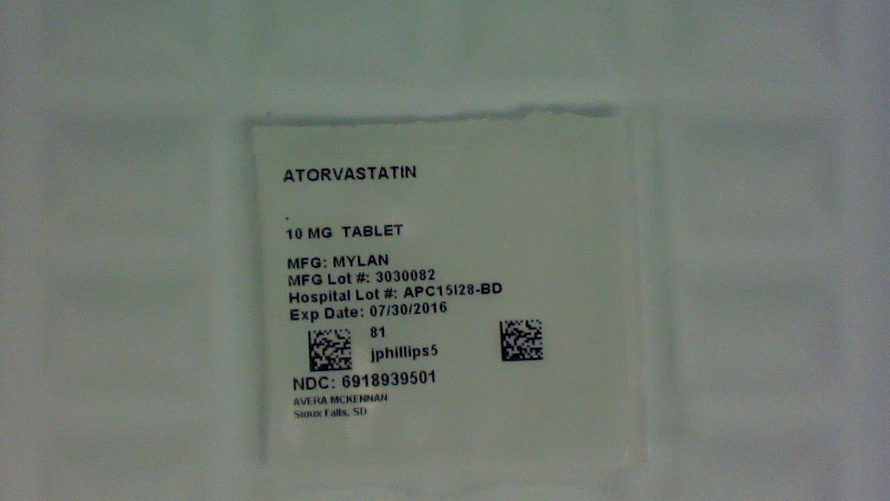 Atorvastatin 10 mg tablet