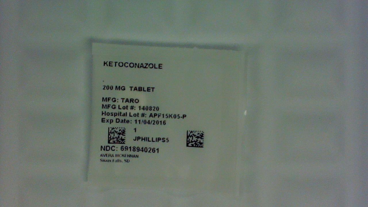 Ketoconazole 200 mg tablet label