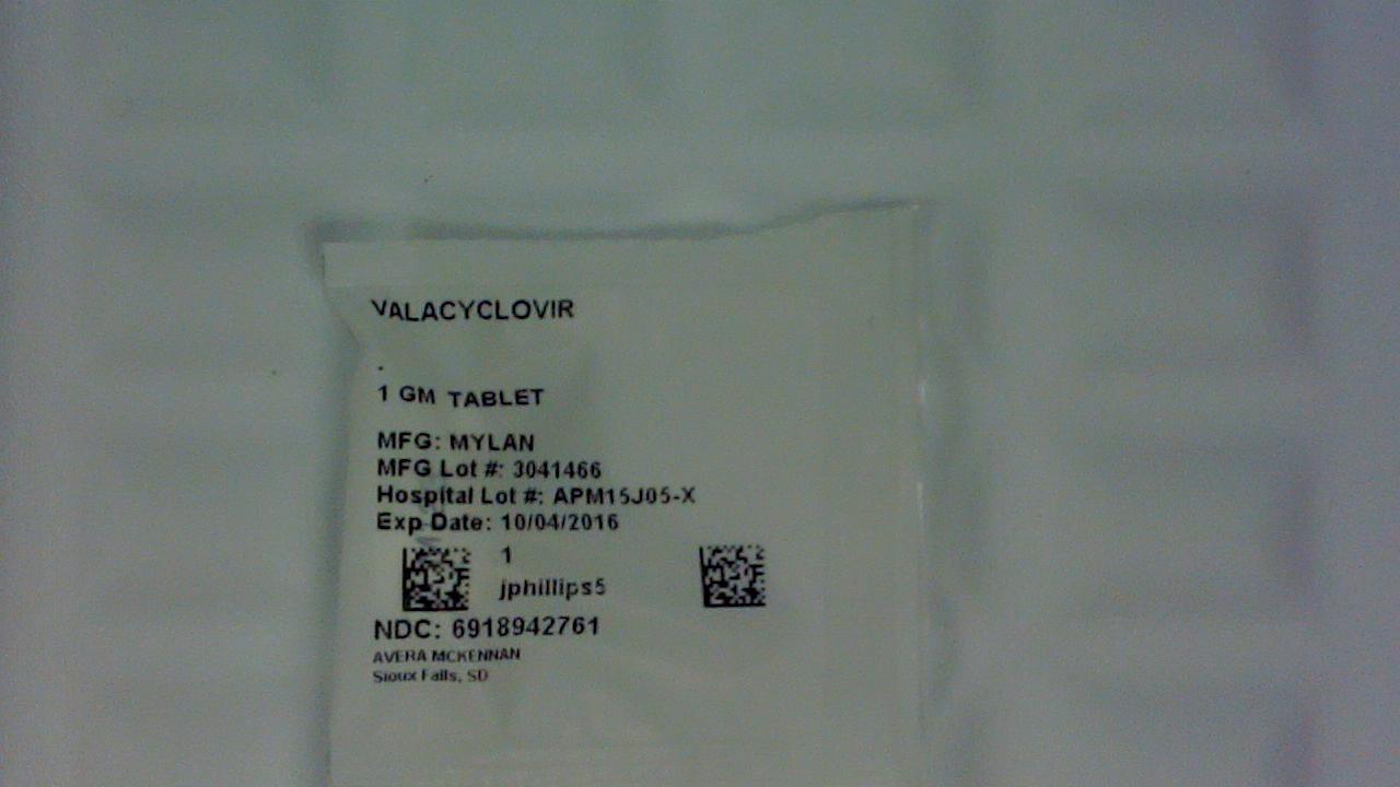 Valacyclovir 1 gm tablet label