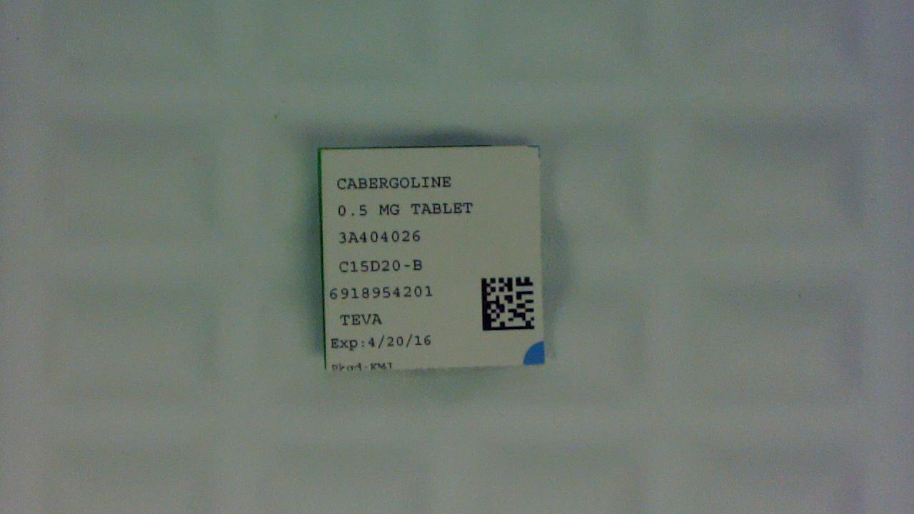 Cabergoline 0.5 mg tablet label
