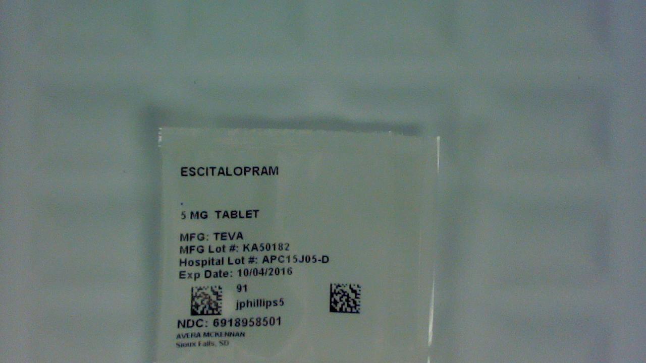 Escitalopram 5 mg tablet label