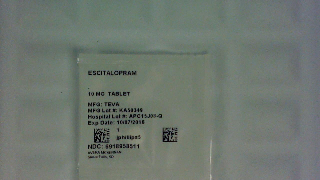 Escitalopram 10 mg tablet label