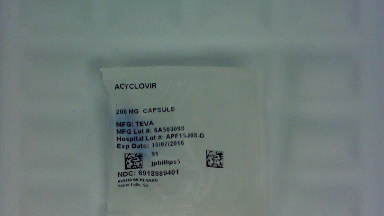 Acyclovir 200 mg capsule label
