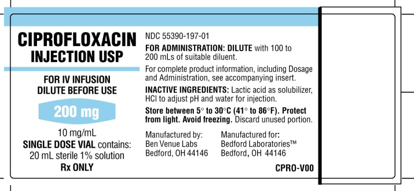 Ciprofloxacin 200 vial label 