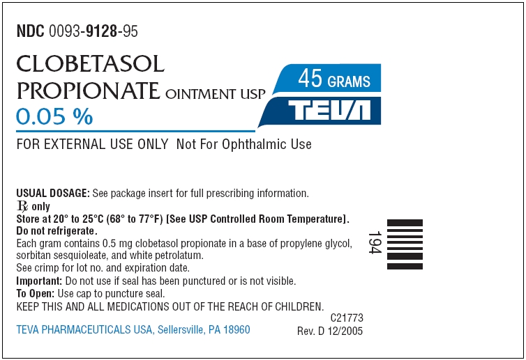 Clobetasol Propionate Ointment 0.05% 45 Grams Label