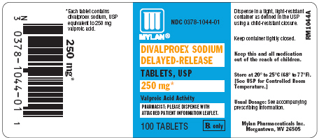 Divalproex DR 250 mg tablets in bottles of 100