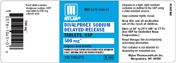 Divalproex DR 500 mg tablets in bottles of 100