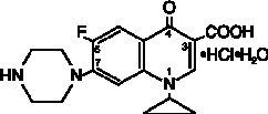 Ciprofloxacin Hydrochloride structural formula
