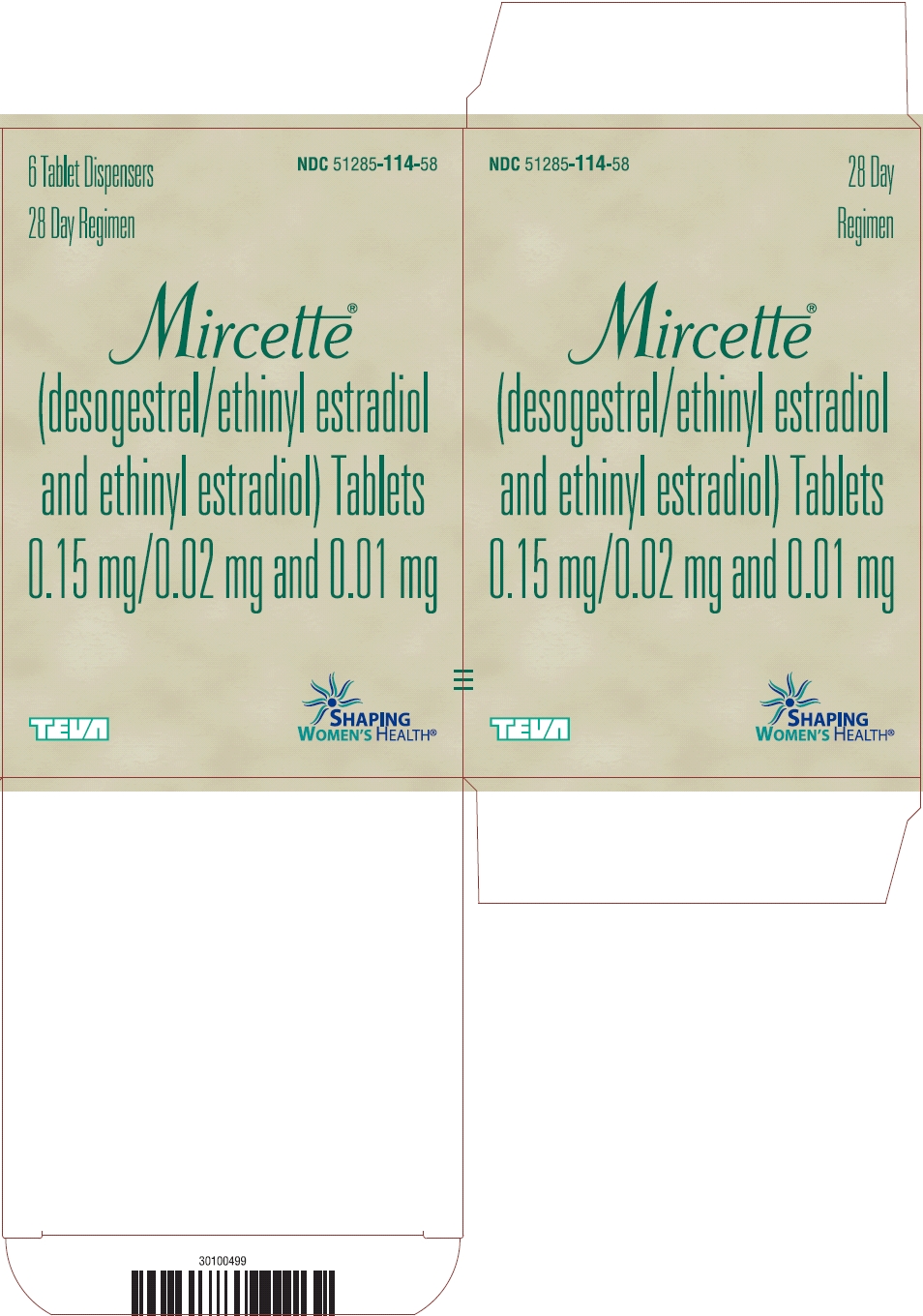 Mircette® Tablets 0.15 mg/0.02 mg and 0.01 mg, 6 Dispenser Carton, Part 2 of 2