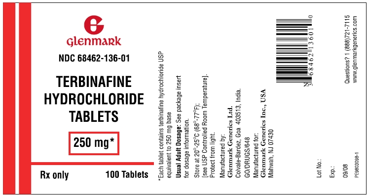 Terbinafine Hydrochloride Tablets 250mg Bottle Label
