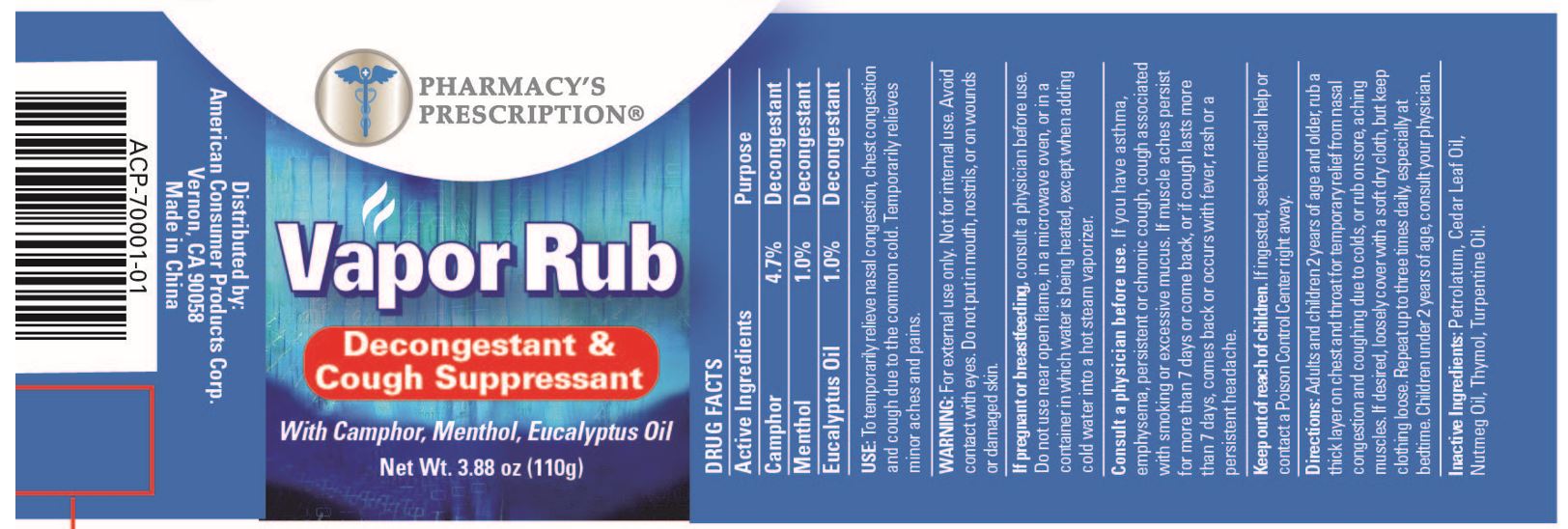 Pharmacys Prescription Vapor Rub